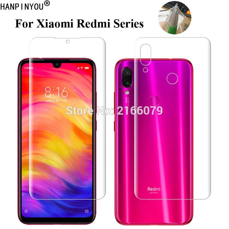 Для Xiaomi Redmi Note 8 7 7S 6 Pro 6A 5 мягкая задняя крышка из ТПУ Защитная прозрачная пленка