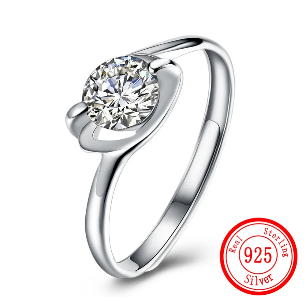 

925 Sterling Silver Rings for Women's Adjustable Engagement Wedding Rings Feminine Charm Zircon Simple Ring Valentine's Day Gift