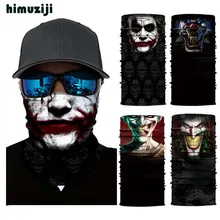 3D Забавный террор клоун череп Волшебная велосипедная маска грелка шеи лицевой щит открытый велосипедный и Лыжный спорт бандана для рыбалки Балаклава шарф для мужчин