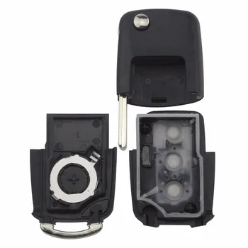 Keyforkess 10 pz/lotto Flip pieghevole chiave dell'automobile Shell per Volkswagen VW Jetta Golf Passat Beetle Polo Bora 3 pulsanti telecomando Fob Case - Jingyuqin 10 pz lotto Flip pieghevole chiave dell automobile Shell per Volkswagen VW Jetta Golf