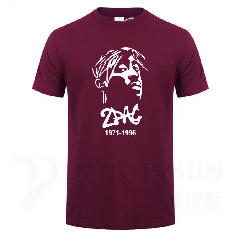 Thug Life Tupac 2PAC знаменитости портрет футболка хип-хоп рэп рок Мужская футболка модная мужская футболка с круглым вырезом хлопковые топы футболки - Цвет: Red wine 1