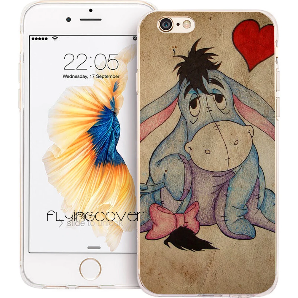 Fundas Cartoon Eeyore Clear Soft Silicone Phone Cases for iPhone XS Max