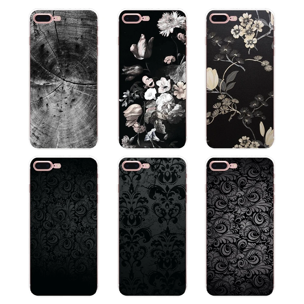 

Silicone Shell Case Dark Flower Texture Pattern For Sony Xperia Z Z1 Z2 Z3 Z5 compact M2 M4 M5 E3 T3 XA Aqua LG G4 G5 G3 G2 Mini