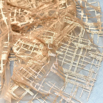 

Gold sequins, stripes, lace, dress, handmade DIY wedding dress, gauze cloth black.