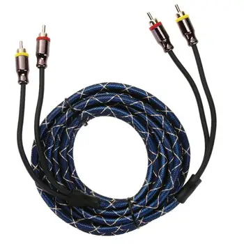 

4.5m 2RCA Male to 2RCA Male Pure Copper Audio Cable for Amplifier DVD Plug Aux Cord Adapter For Car Screen Protectors Promotion