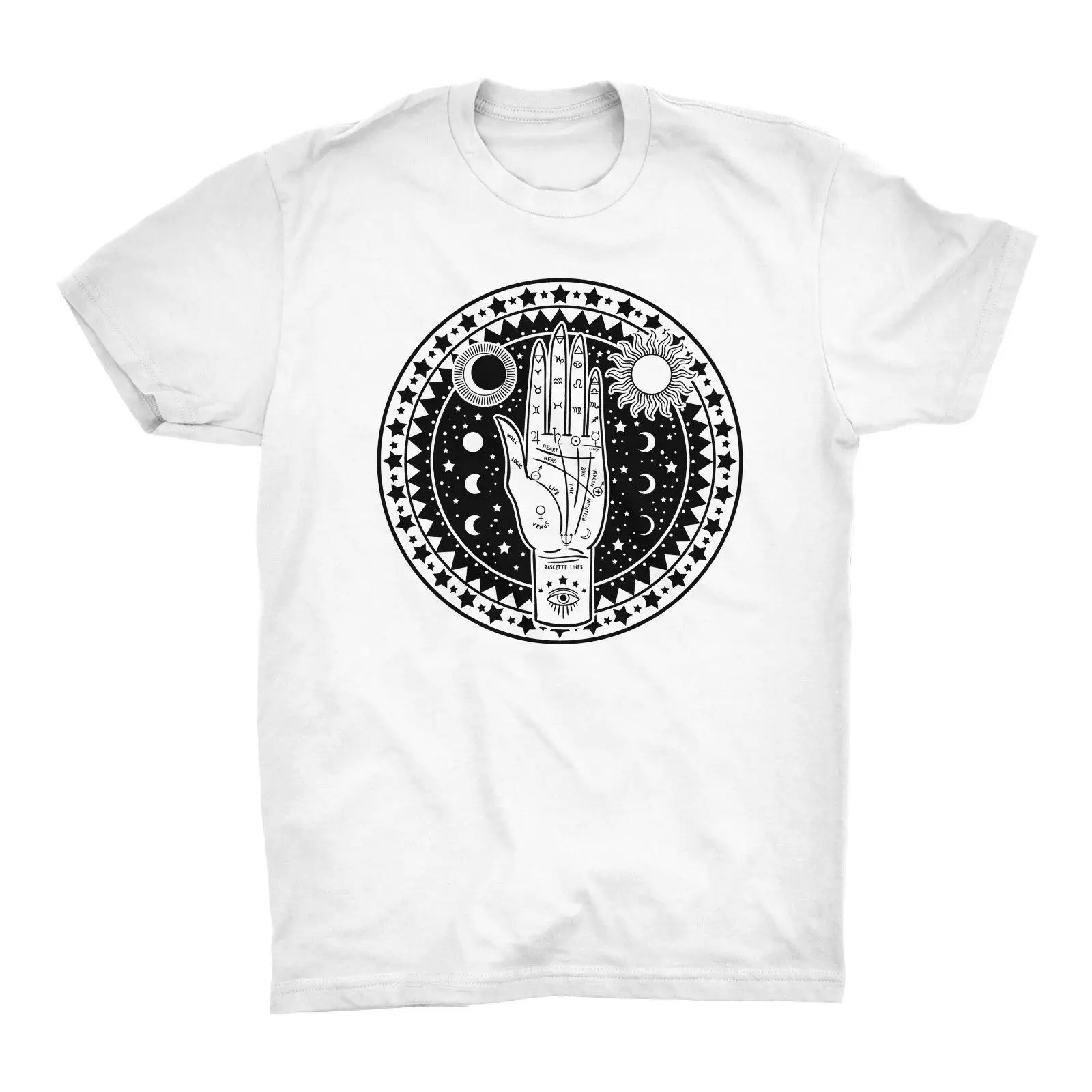 Chiromancy T Shirt Palmistry Black Sabbath Witch 3rd Eye Blair Project Summer Men'S fashion Tee 100% Cotton | Мужская одежда