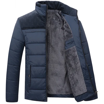 Плотные зимние пальто из горной кожи, мужские куртки 4XL, флисовые повседневные парки, мужская верхняя одежда, однотонные мужские куртки, брендовая одежда SA348 - Цвет: Blue