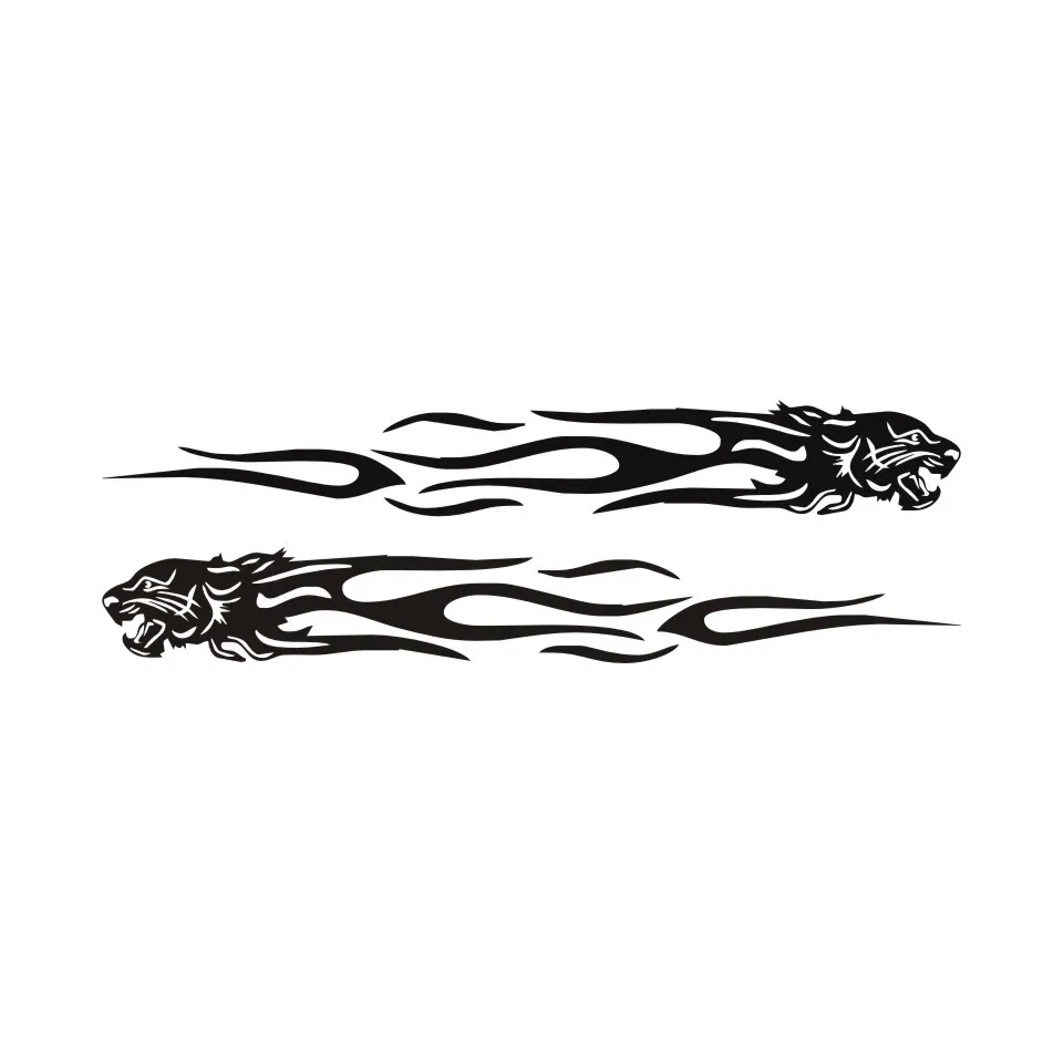 Cunymagos 2x Stylish Tiger Flame Sticker Vinyl Decal Creative Car Stickers Car Styling Decals Fashion Creative Car Body Sticker 223CM (14)