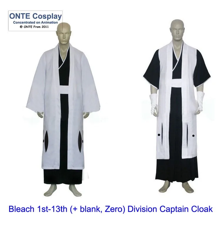 Cosplay&Ware [7]Anime Bleach Cosplay Costumes Capes 1st To 11th 12th 13th Division Captains Cloaks With Sleeve Coat Halloween -Cosplay&Ware anime Shop