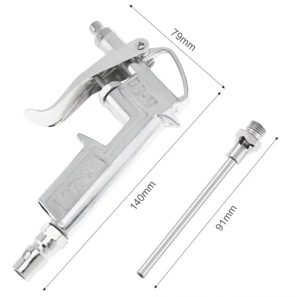 Чистящий пистолет, Мини пневматический пистолет для выдувания пыли, инструмент с 7,5 мм входным портом и сменным длинным соплом для очистки пыли