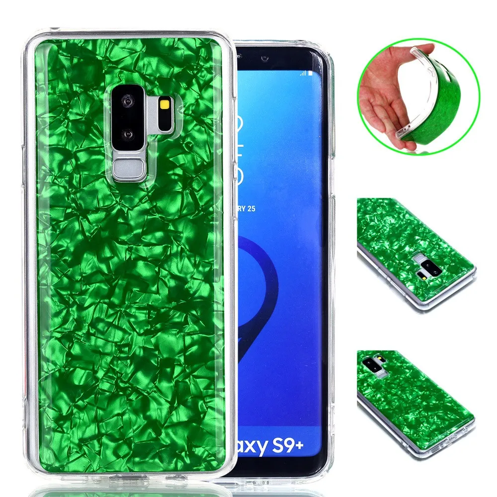 

Pure Color Cellphone Case For SamsungS9 PLUS Shells Epoxy Pattern Full Cover Ultra-thin Soft TPU + PC Case Fashion Simple Case