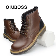 Натуральная кожа; мужские зимние мотоциклетные ботинки; ручная работа; Теплая Обувь На Шнуровке; Повседневная обувь из мягкой кожи