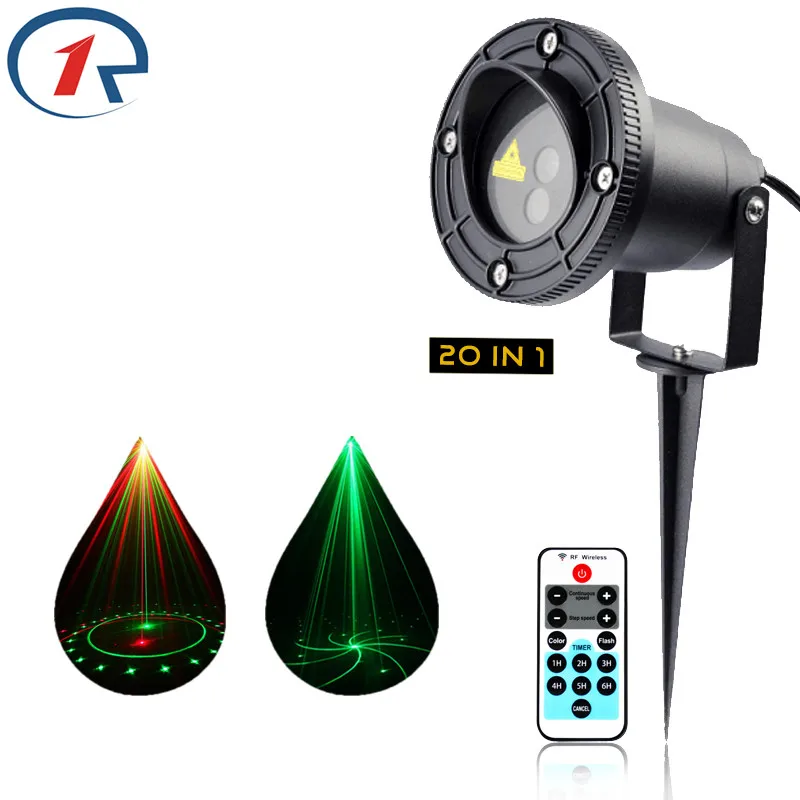 ZjRight IR Control Red Green 20 Renderings Laser Light Outdoor Waterproof IP65 laser projection lamp Bar DJ party stage lighting