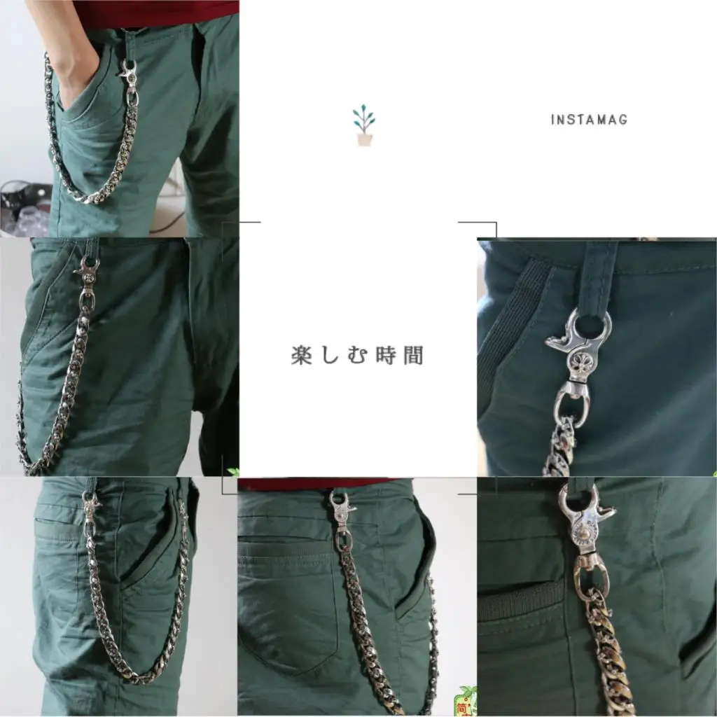 

Starfield Punk Halley Style S925 Sterling Silver Waist Chain Men Women Jewelry Cross Retro Thai Silver Pants Chain Bag Chain