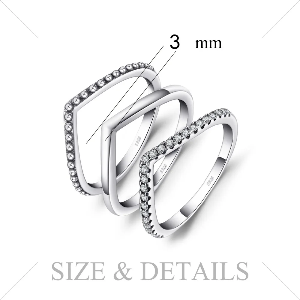 Jewelrypalace 925 Sterling Silver Rings Cubic Zirconia Ring Sets Unique Design Wedding Bands Engagement Jewelry Gifts for Women