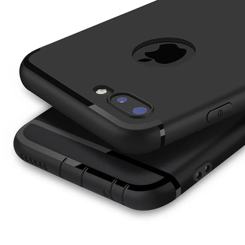 Роскошный Тонкий силиконовый чехол для iPhone 6 6S Plus 5 5S SE черный мягкий матовый из