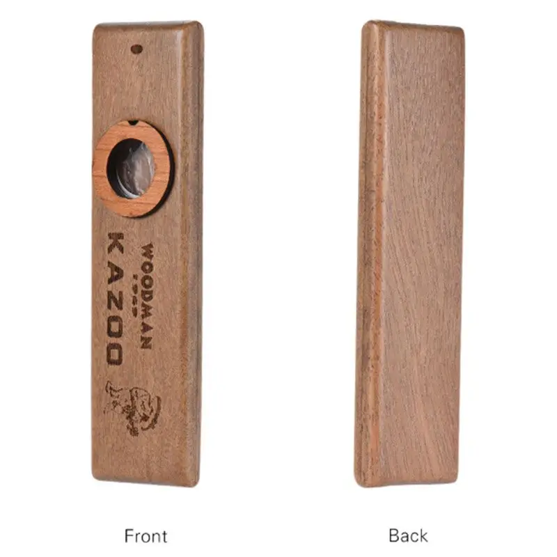 

Mini Wooden Kazoo Musical Instrument Ukulele Guitar Partner Wood Harmonica With Metal Box With 2 Membrane And 1 Plug For Replace