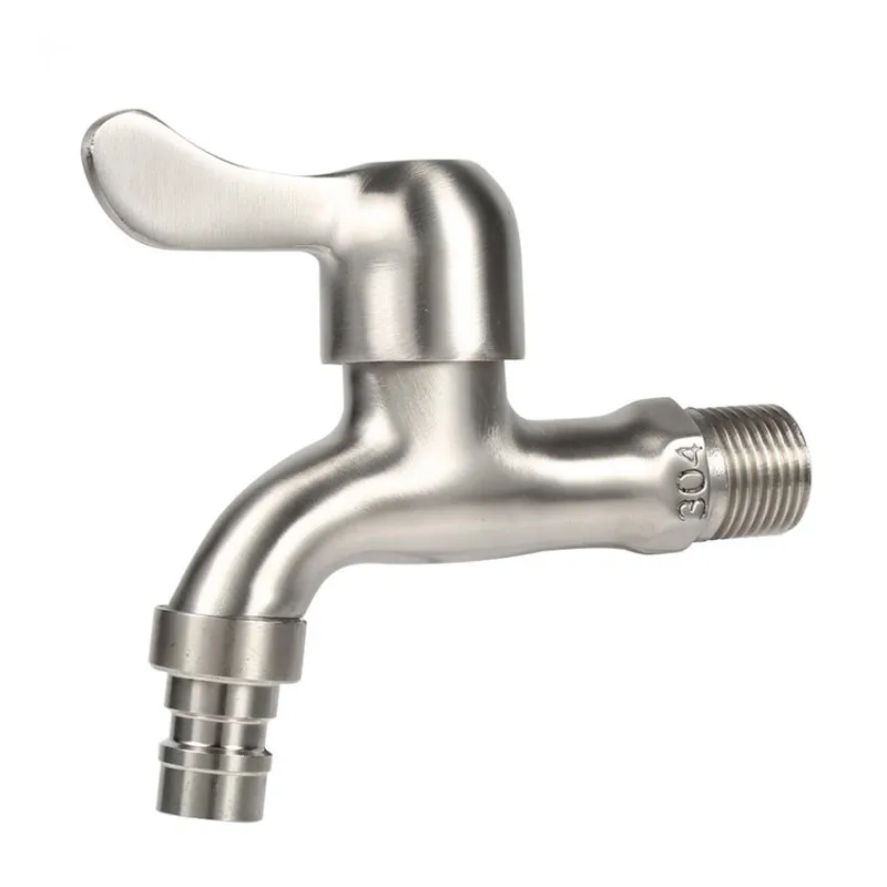 1Pcs-G1-2-Tub-Tap-Washing-Machine-Tap-304-Stainless-Steel-Chrome-Clod-Water-Faucet-Sharp