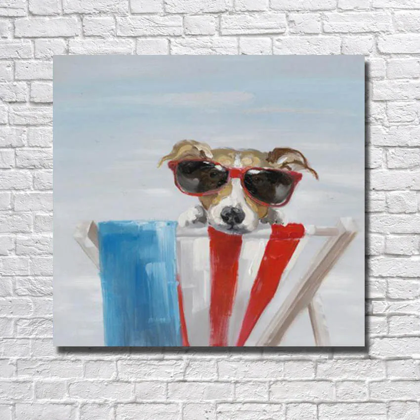 Home Decor Wall Art Pictures ручной работы маслом на холсте животных Собака отпуск для гостиной украшения дома без рамки Home Decor Wall Art Pictures ручной работы маслом на холсте животных Собака отпуск для гостиной украшения дома без рамки