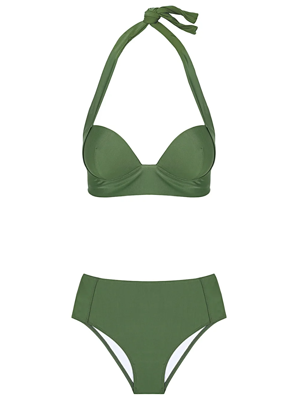 Halter high waist bikini women 2018 Push up plunge swimsuit solid sexy vintage swimwear female Sport bathing suit red bikini set HTB1iSKfdf5TBuNjSspcq6znGFXa6 - Halter high waist bikini women 2018 Push up plunge swimsuit solid sexy vintage swimwear female Sport bathing suit red bikini set