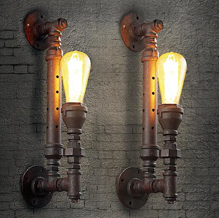 

American Country Loft Creative Style Rust Iron Retro Wall Lamp Restaurant Light Bars Light Cafe Light H440MM Free Shipping