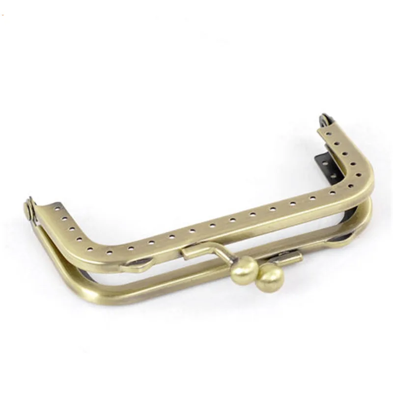 25Pcs Bronze Tone Clutch Metal Frame Kiss Clasp Clips Rectangle For