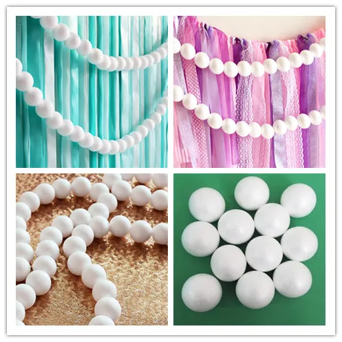 10Pcs Foam Ball Christmas Tree Decor 8CM DIY Party Wedding Ball Modelling Polystyrene Crafts Decoration Party Supplies