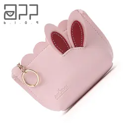 Приложение блог бренд милые заячьи уши Портмоне кошелек маленькие карты ключ сумка с кошельки с брелоками для женщин девочек Малыш Carteira