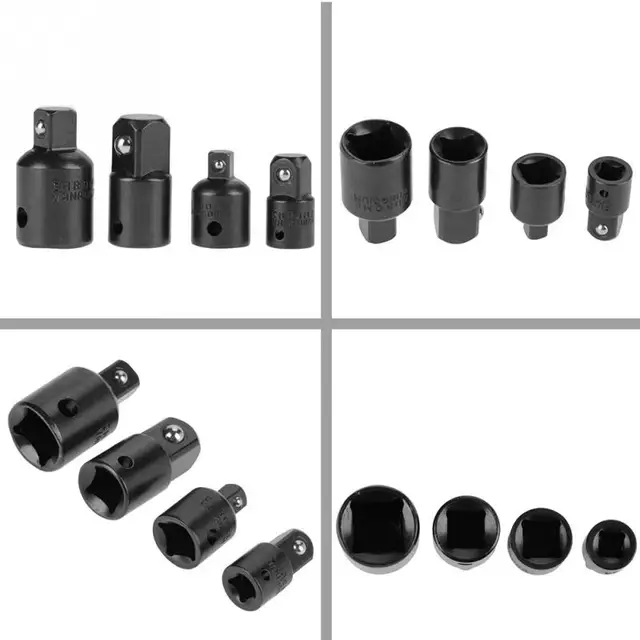 4Pcs Socket Adapter Reducers 1/2″ 3/8″ 1/4″ Wrench Adapter Chrome Vanadium Steel Silver Black Optional