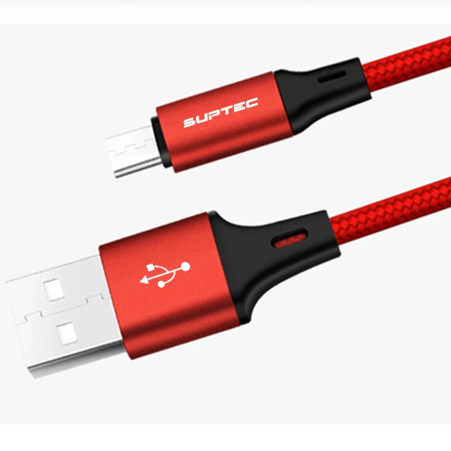 Suptec 2.4A Micro USB кабель для быстрой зарядки Кабель Microusb для samsung Xiaomi Redmi Note 5 Android мобильный телефон провод шнур - Цвет: Red