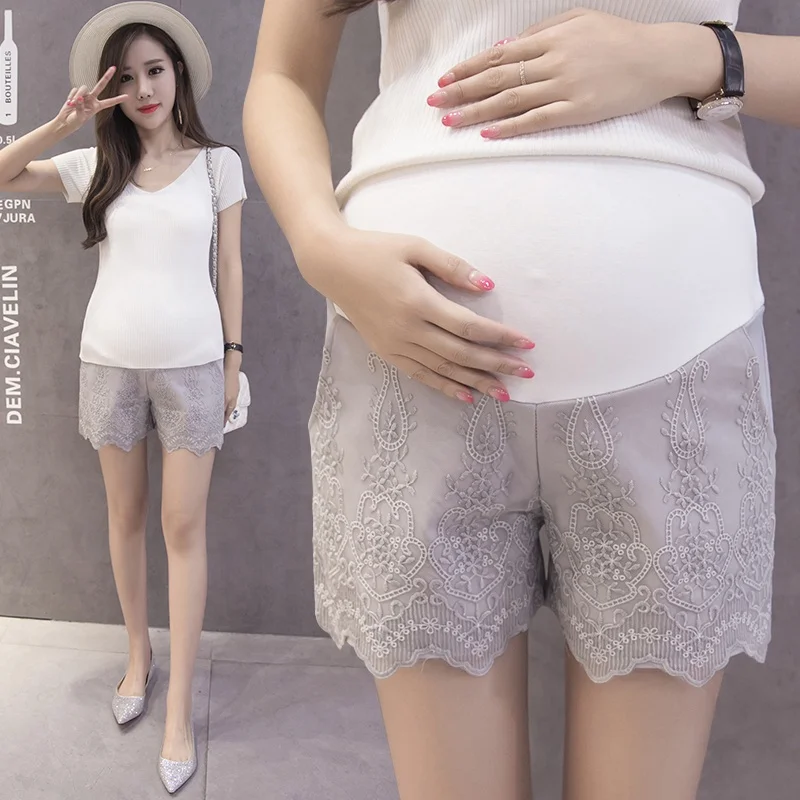 Летнее платье для беременных новое круживное для биременных подтяжки желудка шорты снаружи нейлон ткань беременность брюки