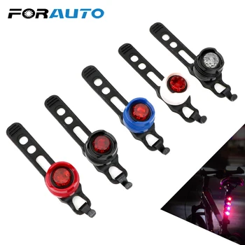 

FORAUTO Bike Front Rear Tail Safety Warning Lamp Helmet Red White LED Flash Lights Cycling Caution Light Waterproof