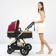 2017 New Baby Stroller High Landscape Widen Seat Shockproof Baby Car Aluminum Can Sit Lying Folding