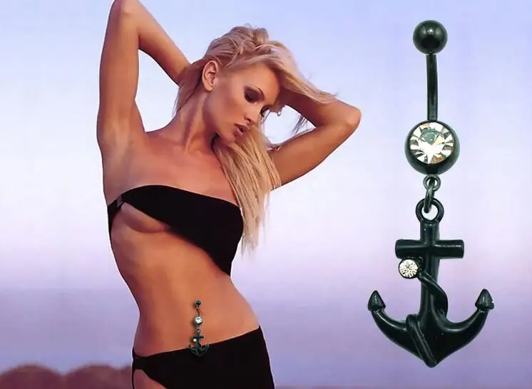 12 Pcs Lot Fashion Sexy Boat Anchor Belly Button Ring For Women Body