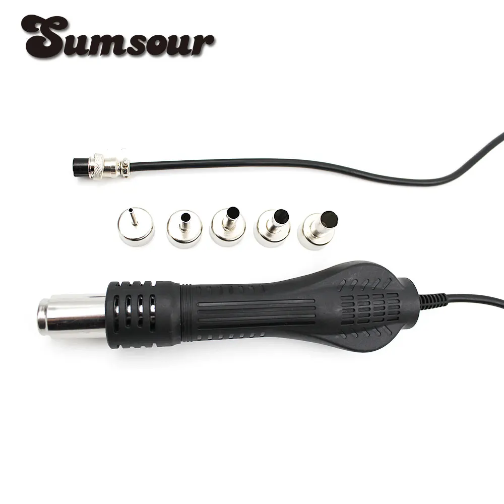 New 8 holes Hot Air Desoldering Gun Handle Soldering FOR 858 8858D 878A 878 Heat Rework Gun Solder Station Repair + 5pcs Nozzles|gun handle|hot air desolder gunhot air desolder - AliExpress