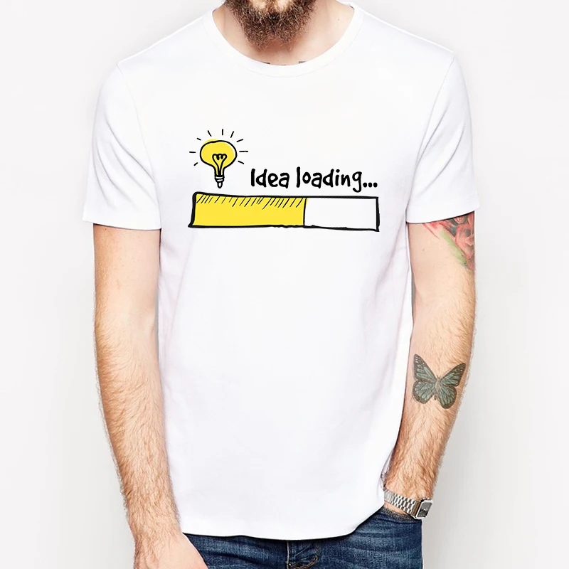 Летняя модная забавная креативная Футболка с принтом лампочками и коротким