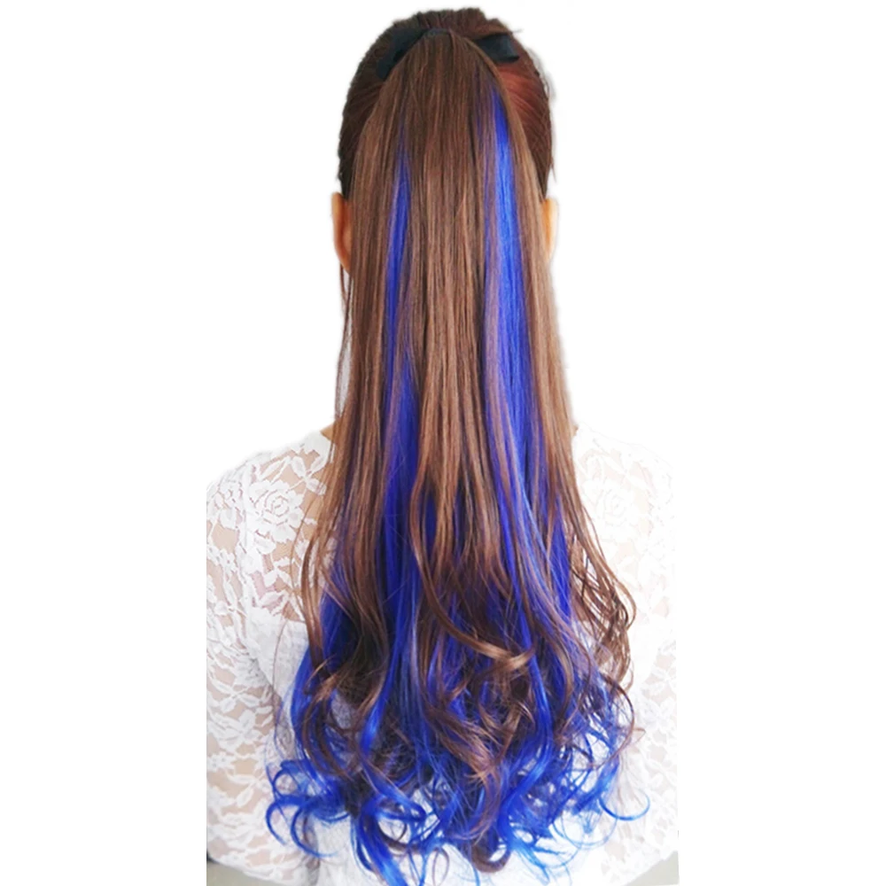 

Soowee 8 Colors Curly High Temperature Fiber Hair Ponytail Synthetic Hair Pony Tail Clip in Hair Extension Party Hair Piece