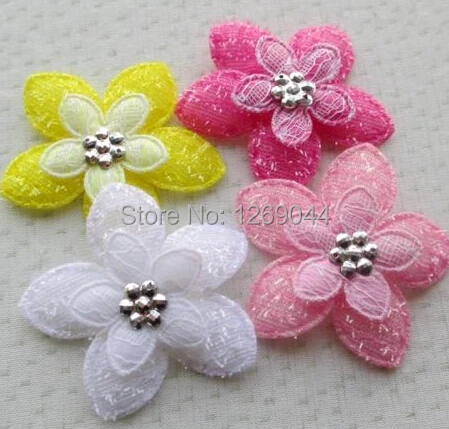

20pcs Big 60mm Padded Felt Double Layers Flowers Craft Appliques Wedding