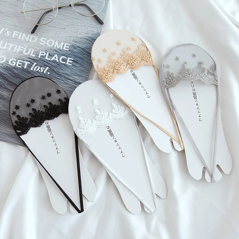 

SP&CITY Hollow Out Embroidered Cotton Short Lace Socks Solid High Heel Invisible Socks Women Summer Thin Boat Socks Low Sox