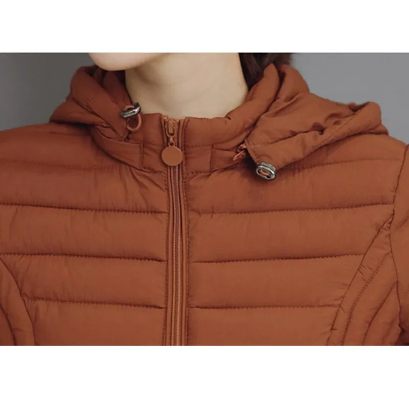 YAGENZ Autumn Winter Jacket Women Parka Coat Plus Size 6XL Korean Thin Down Cotton Jacket Women Tops Double Pocket Hooded Jacket