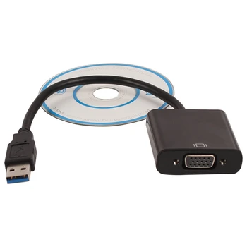 

USB 3.0-VGA Display Adapter For PC Host Mirror Extended Desktop Connection Line Adapted To Win 7 8+CD JQ0327