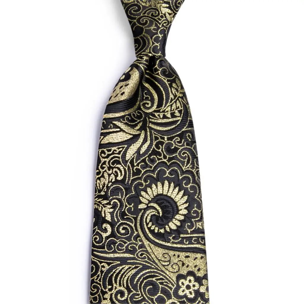 DiBanGu классический черный желтый галстук-бабочка для мужчин Шелковый галстук, носовой платок, запонки мужской галстук деловой Свадебный галстук набор