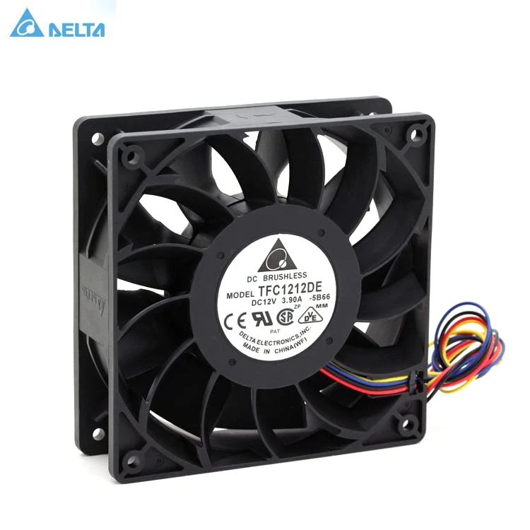 para Delta 120 mm dc 12v 5200rpm 252cfm para Minerador de Bitcoins Poderoso Servidor Ventilador de Resfriamento Axial Tfc1212de