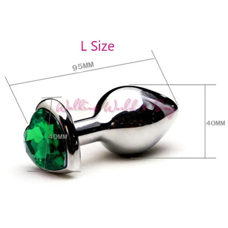 SML Size Heart Shape Stainless Steel Anal Plug Metal Butt Plug Sex Toys For Women Men Anal Dilator Jewelry Anal Sex Products (15)