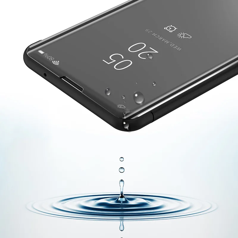 Умный зеркальный флип чехол для телефона Huawei Y9 2019 P Smart Y5 Prime Y6 2018 Honor 7C Pro Y7 кожаный