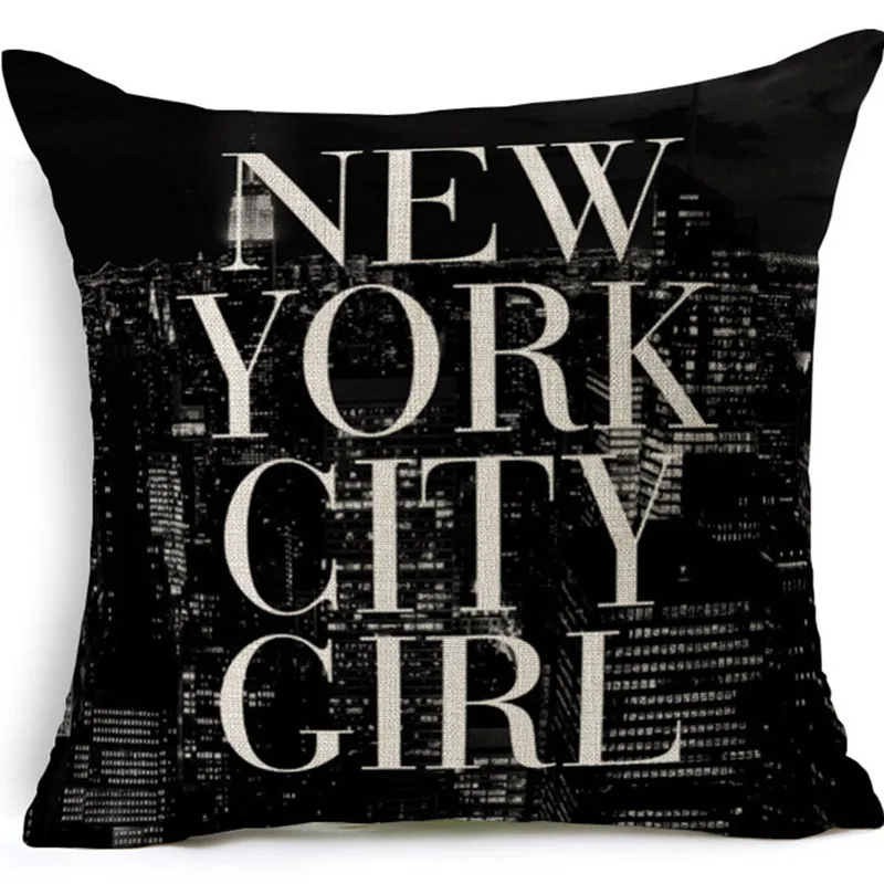 

Pillow NEW YORK CITY GIRL Cushion Cover Romantic Valentine's Gift Cotton Linen Pillow Cover Cushion Cover Pillow Case Home Decor