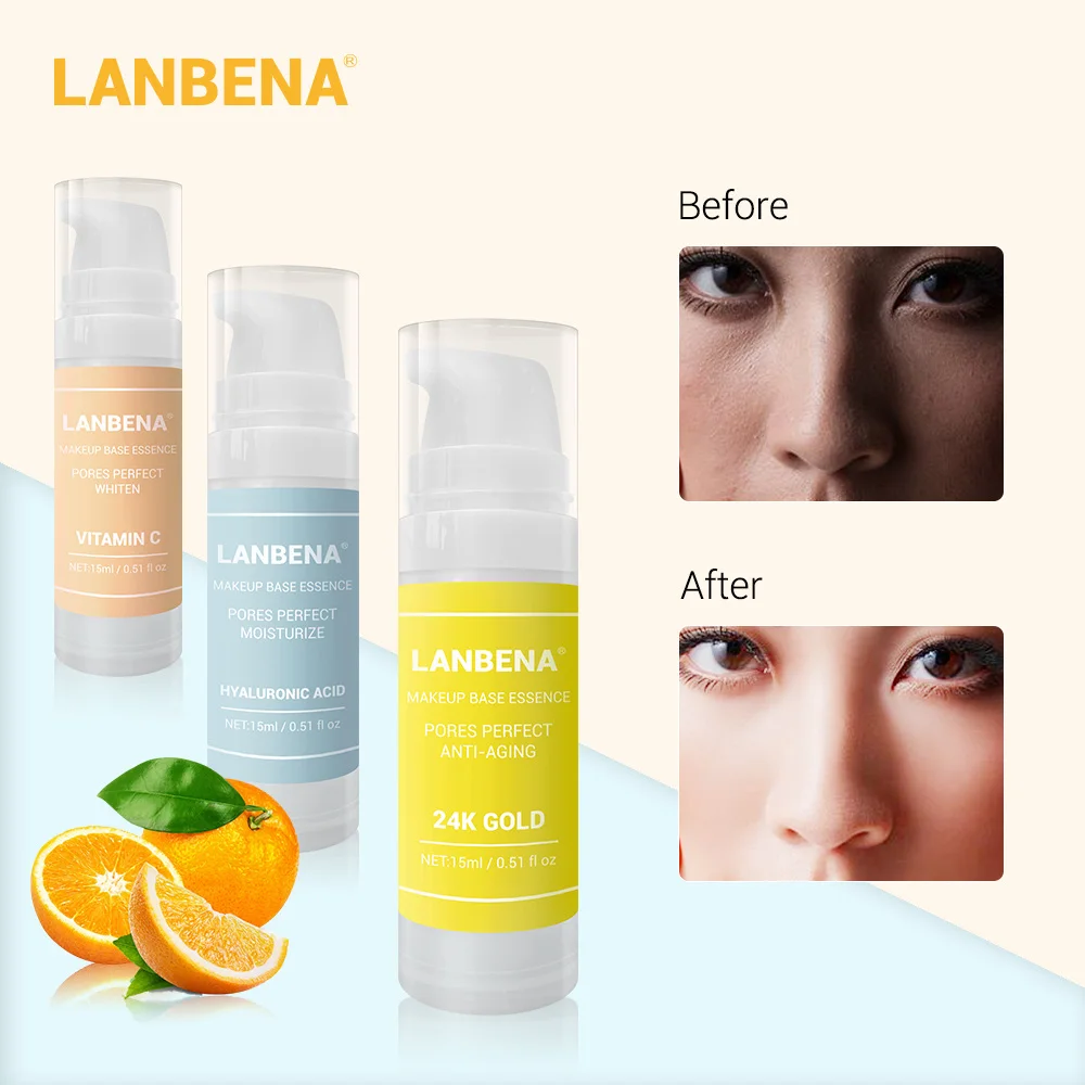 

LANBENA Makeup Base Essence Primer Make Up Foundation Cream Sunscreen VC Moisturizing Oil Control Face Primer Beauty Skin Care