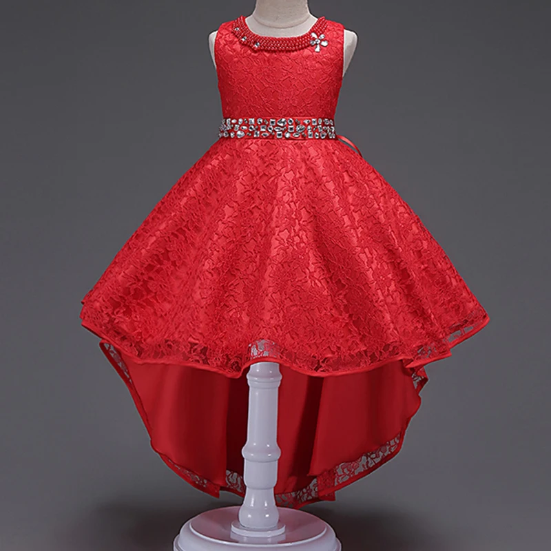 

2018 Summer Lace Bowknot Big Girl Dress Designer Sequin Princess Costume for Kids 12 14 years Party Wedding teenage Prom Dress