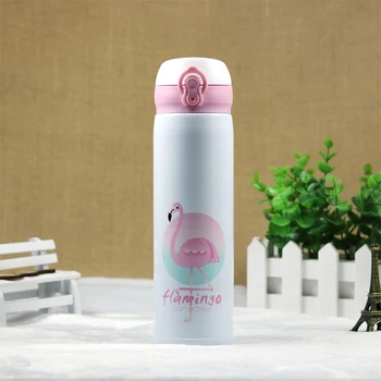 

AIWILL Fashion Portable Stainless Steel Vacuum Flasks Cute student women thermos Coffee Tea Milk Travel Mug Thermo 400 Bottle