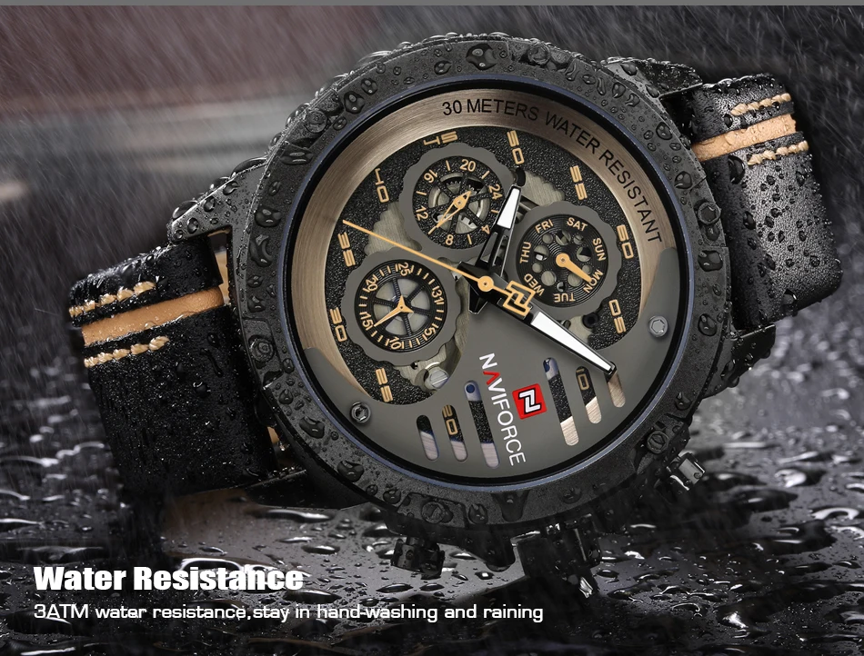 NAVIFORCE мужские s часы лучший бренд класса люкс 3 бар водонепроницаемые кварцевые часы с датой мужские кожаные спортивные наручные часы мужские водонепроницаемые часы